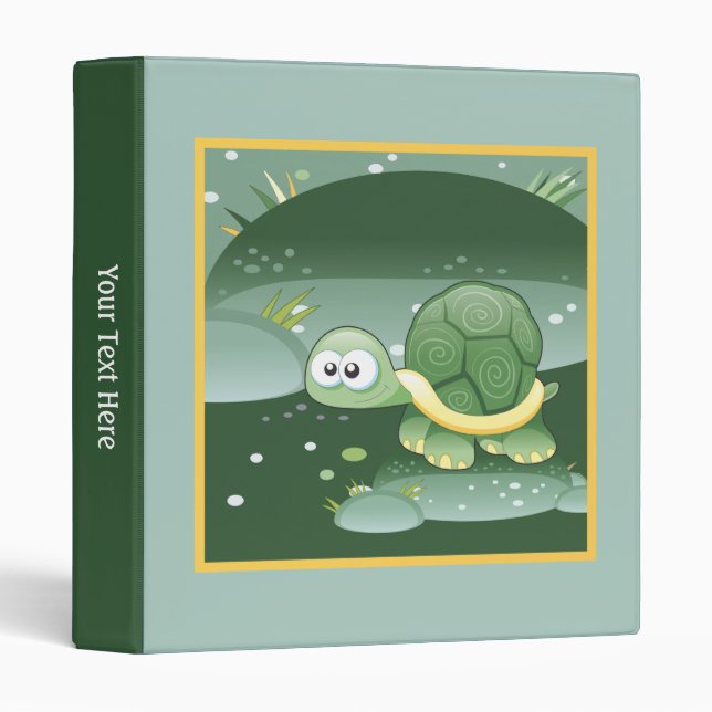 Cute Turtle Classeur personnalisé (Devant/Côté)