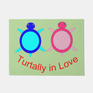 Cute Turtle Couple Doormat