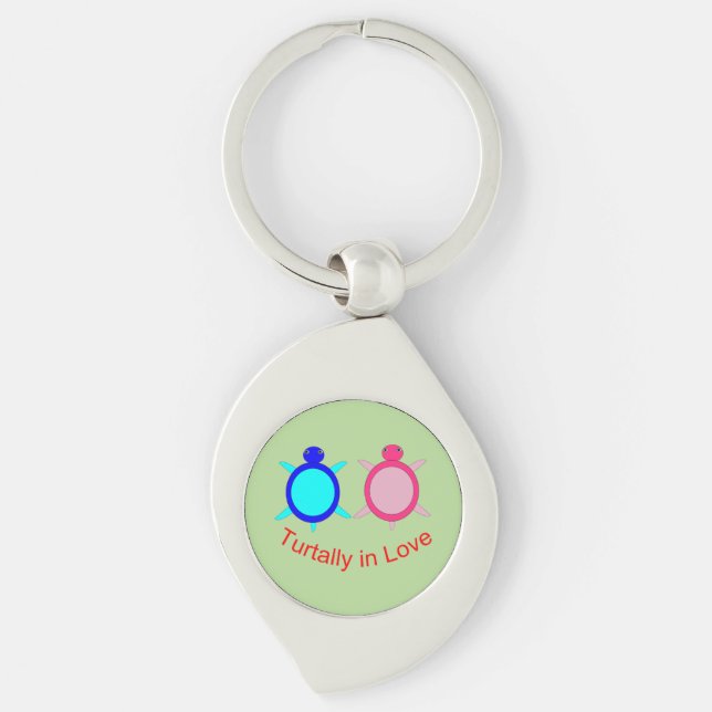 Cute Turtle Couple Keychain (Front)