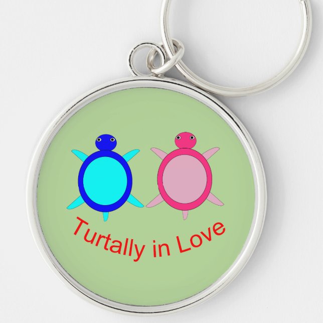 Cute Turtle Couple Keychain (Front)
