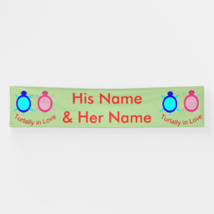 Cute Turtle Couple Personalized Banner