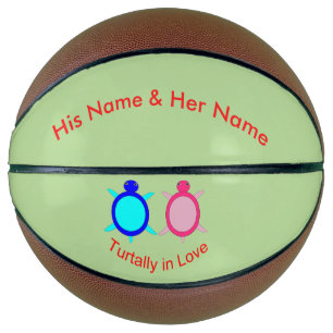 Cute Turtle Couple Personalized Basketball