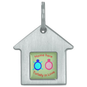 Cute Turtle Couple Personalized Pet ID Tag