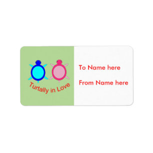 Cute Turtle Couple Personalized Present Tags