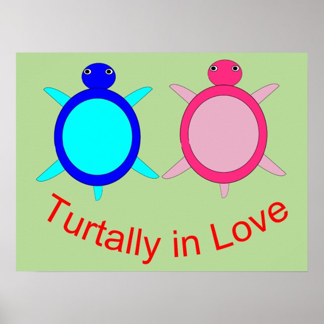 Cute Turtle Couple Poster (Front)