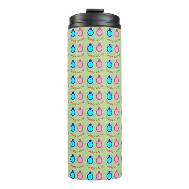Cute Turtle Couple Thermal Tumbler (Front)