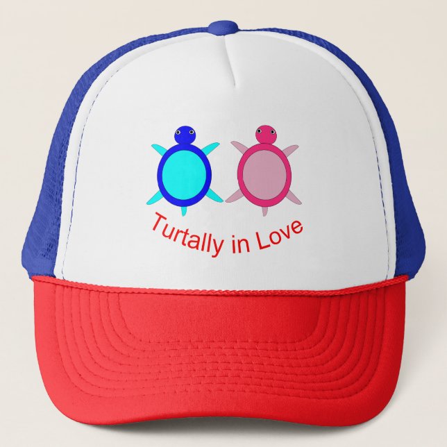 Cute Turtle Couple Trucker Hat (Front)
