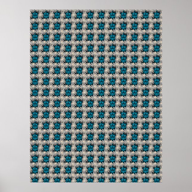 Cute Turtle Floral pattern  Poster (Front)