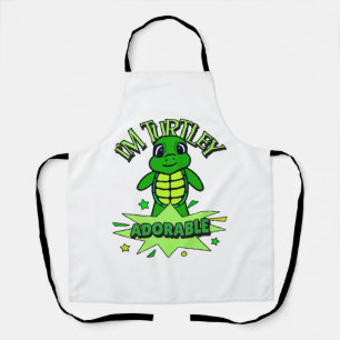 Cute Turtle Funny Quote Turtley Adorable Apron