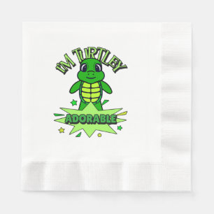 Cute Turtle Funny Quote Turtley Adorable Napkin