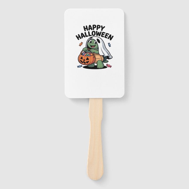 Cute Turtle Ghost Costume � Adorable Halloween Tri Hand Fan (Front)