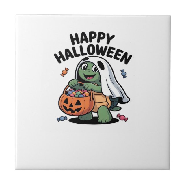 Cute Turtle Ghost Costume � Adorable Halloween Tri Tile (Front)
