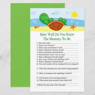 Cute Turtle How well do you know baby shower game