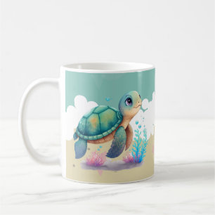 Cute Turtle Kids Name Coffee Mug