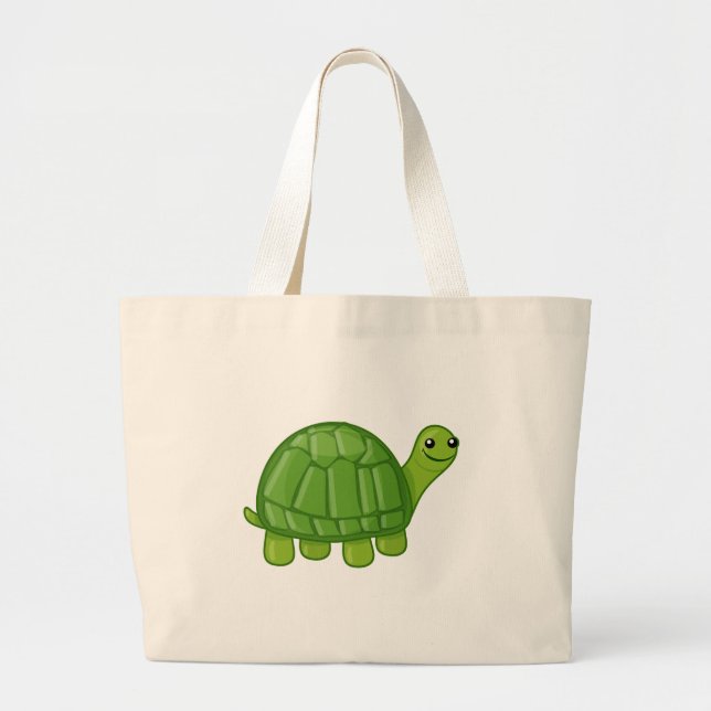 Cute Turtle Large Tote Bag (Front)