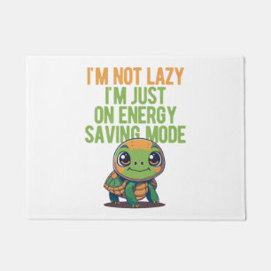 Cute Turtle, Lazy Turtle, On Energy Saving Mode Doormat