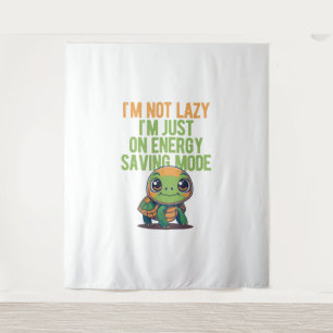 Cute Turtle, Lazy Turtle, On Energy Saving Mode Tapestry