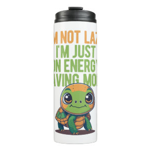 Cute Turtle, Lazy Turtle, On Energy Saving Mode Thermal Tumbler