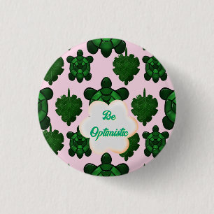 Cute Turtle Leaves Seamless Pattern, Tropical  1 Inch Round Button