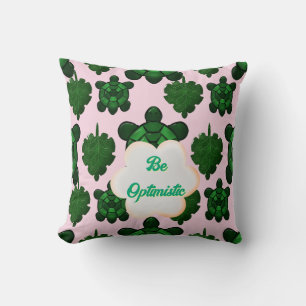 Cute Turtle Leaves Seamless Pattern, Tropical  Throw Pillow