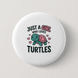 Cute Turtle Lover Girl Vintage Engraving Shirt Des 2 Inch Round Button