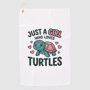 Cute Turtle Lover Girl Vintage Engraving Shirt Des Golf Towel