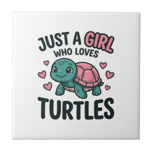 Cute Turtle Lover Girl Vintage Engraving Shirt Des Tile