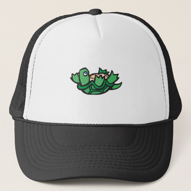 cute turtle on back trucker hat (Front)