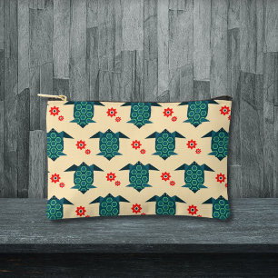 Cute turtle origami pattern accessory pouch