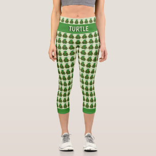 Cute Turtle Pattern Capri Leggings