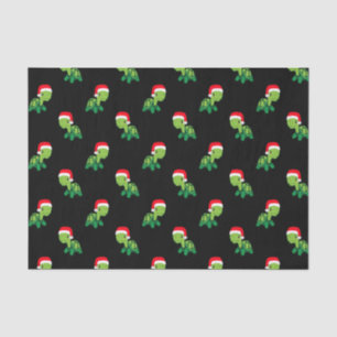 Cute Turtle Sea Animal Merry Christmas Santa Claus Tissue Paper