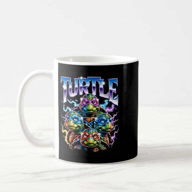 Cute Turtle Squad Electric Lightning Halloween Coffee Mug (Left)