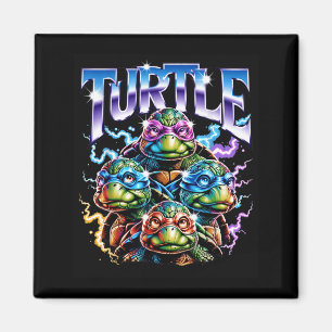 Cute Turtle Squad Electric Lightning Halloween Magnet