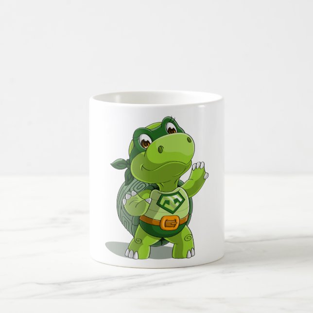 Cute turtle super hero coffee mug (Center)