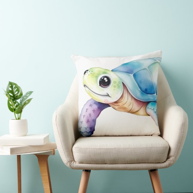 Cute Turtle Throw Pillow (Chair)
