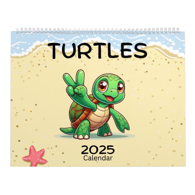 Cute Turtles Celebrating Holidays  Calendar (Cover)