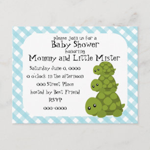 Cute Turtles Three Invitation