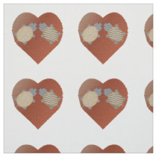 Cute Turtles with a Heart Background Fabric