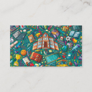 Cute Tutor School House Business Card