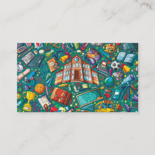 Cute Tutor School House Business Card (Front)