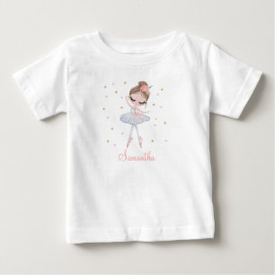Cute Tutu Ballerina Personalized Birthday Girl Baby T-Shirt