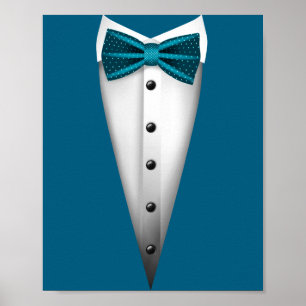 Cute Tuxedo Bowtie For Funny Wedding Poster