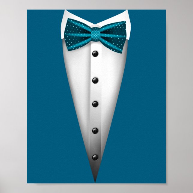 Cute Tuxedo Bowtie For Funny Wedding Poster (Front)