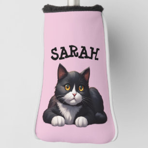 CUTE TUXEDO CAT GOLF HEAD COVER PERSONALIZED