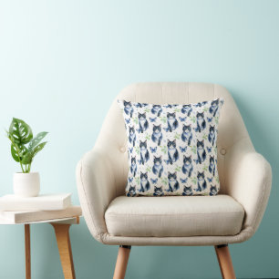 Cute Tuxedo Cat Motif Pillow