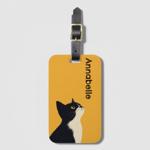Cute Tuxedo Cat Personalize Luggage Tag