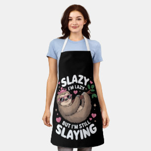 Cute Tween Girl Funny Animal Sloth Slay Meme Trend Apron