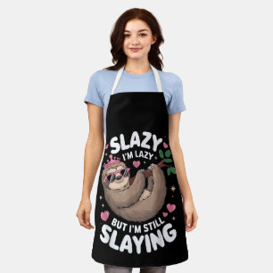 Cute Tween Girl Funny Animal Sloth Slay Meme Trend Apron
