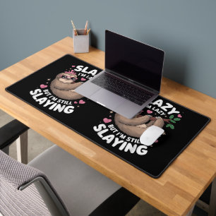 Cute Tween Girl Funny Animal Sloth Slay Meme Trend Desk Mat