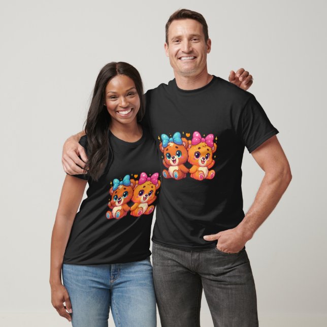 Cute Twin Teddy Bears T-Shirt (Unisex)